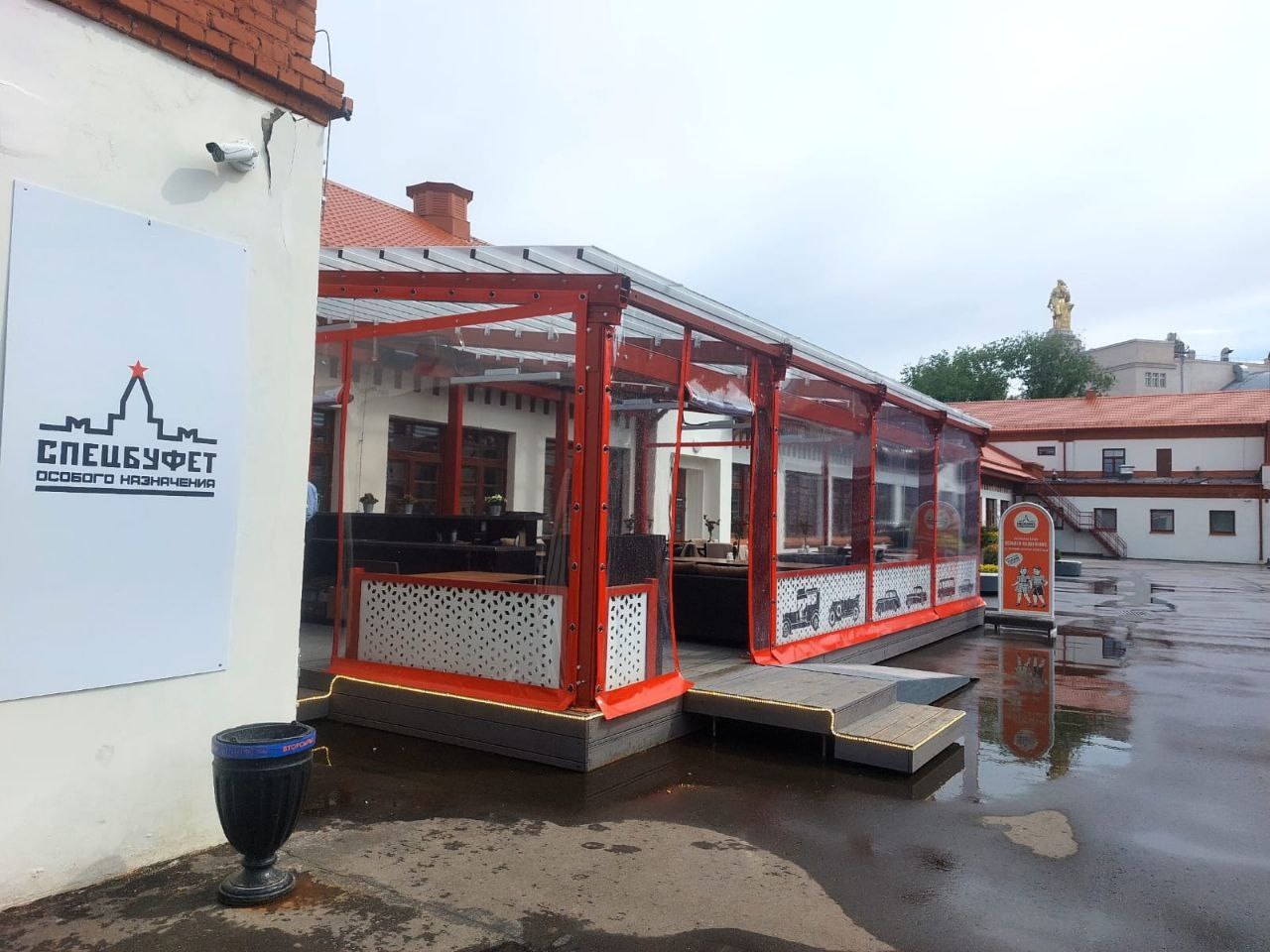 ПВХ шторы для летней террасы кафе в Галиче
